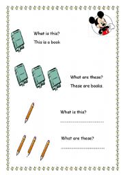 English worksheet: this is-these are