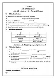 English worksheet:  type of house 