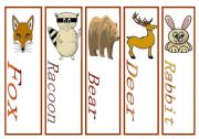 English worksheet: autumn animals bookmarks 2 set of 5