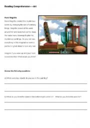 English Worksheet: reading comprehension