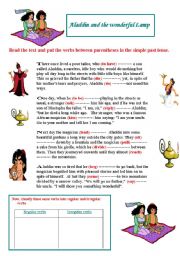 English Worksheet: Aladdin and the wonderful Lamp.