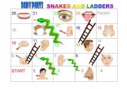 Body Parts Snakes and Ladders