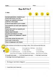 English Worksheet: Evaluation form