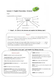 English Worksheet: module 2 lesson2 English Secondary Schools