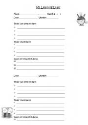 English Worksheet: My learning diary