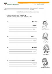 English worksheet: Whats his/her name?