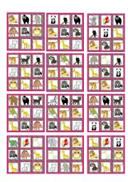 BINGO WILD ANIMALS (24 cards and blanks to choose)