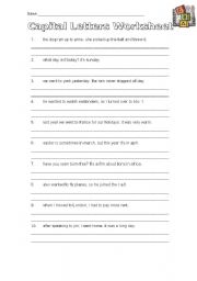 English Worksheet: Capital Letters