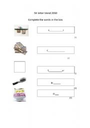 English worksheet: Sh blends