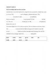 English Worksheet: PRESENT SIMPLE EXERCISES