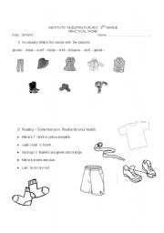 English worksheet: easy test for 3rd graders