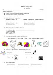 English worksheet: test for 3rd graders