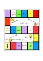 English Worksheet: Irregular Past Board Game