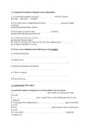 English worksheet: Business worksheet