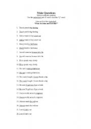 English Worksheet: Make questions using subject or complement