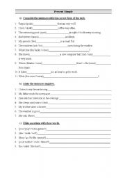 English Worksheet: Present Simple