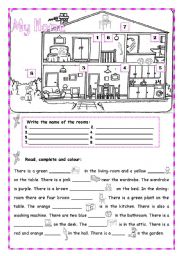 English Worksheet: My Home