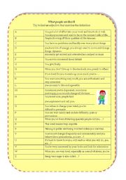 English Worksheet: What people are like  -  Alphabet    II  (advanced) 