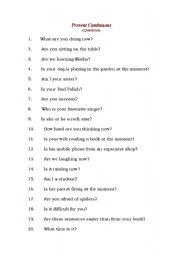 English worksheet: Questions in Present Tense to practice short answers