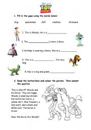 Toy Story worksheet