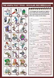 English Worksheet: The simple past tense - regular and irregular verbs