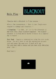 English Worksheet: Blackout Roleplay 