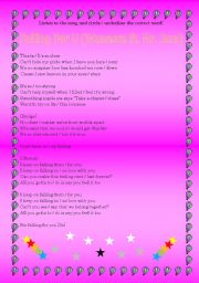 English worksheet: Song activity  Wanessa feat. Mr. Jam - Falling for U