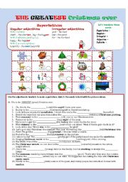 English Worksheet: Superlatives & Christmas vocabulary