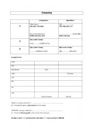 English worksheet: Comparing lesson