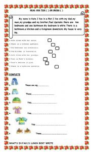 English Worksheet: Review-3 pages ws