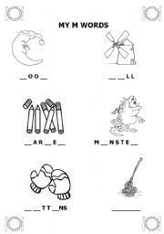 English Worksheet: My M WORDS