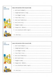 English Worksheet: Comparatives with the Simpsons