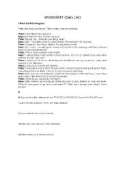 English Worksheet: Daily Routine part 1