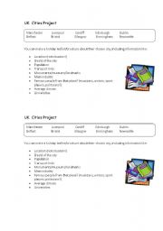 English worksheet: UK  Cities Project - 