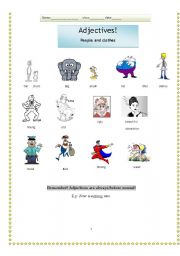 English worksheet: Adjectives