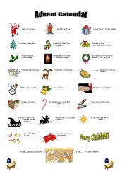 Advent calendar, Christmas Vocabulary