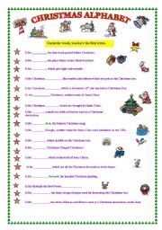 CHRISTMAS  ALPHABET (fully editable & the key)