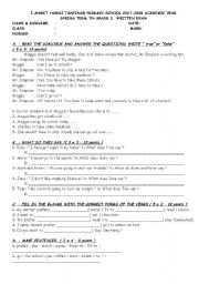 English Worksheet: 7TH GRADE EXAM