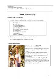 English worksheet: A complete lesson about present simple and day to day phrases