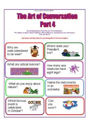 English Worksheet: Conversation Cards