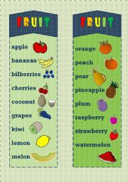 English Worksheet: Fruit bookmark