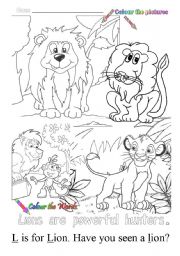 English Worksheet: L is for lion