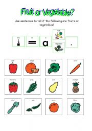 English worksheet: Fruit or Vegetable??