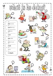 English Worksheet: PRESENT CONTINUOUS - MATCHING ACTIVIY - FULLY EDITABLE