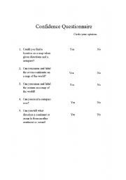 English worksheet: Questionnaire