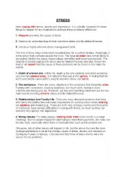 English worksheet: Coping with Stress