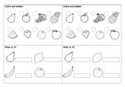 English Worksheet: Fruits