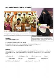 English Worksheet: Two Different Beauty Contests