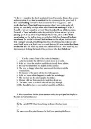 English Worksheet: past perfect