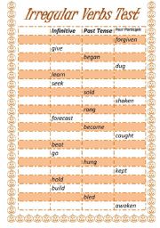 Irregular Verbs Test